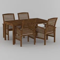 Ravenscroft 5pc Acacia Wood Patio Dining Set - Saracina Home -Saracina Home GUEST 028c1196 6ecf 4eba abd0 4b737ae0168a