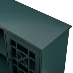 Bayland Transitional Double Fretwork Door Sideboard Antique Dark Teal - Saracina Home -Saracina Home GUEST 032e0317 9cd6 49a7 932b 76c4d555ae64