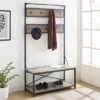 72" Industrial Farmhouse Metal And Wood Hall Tree Gray Wash - Saracina Home -Saracina Home GUEST 03514d9b 3dc5 40be 8f68 9b72cdf0e122