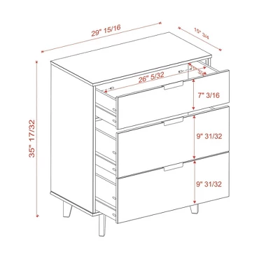 Mid-Century Modern Wood 3 Drawer Dresser - Saracina Home 10 Mid-Century Modern Wood 3 Drawer Dresser - Saracina Home - Image 8