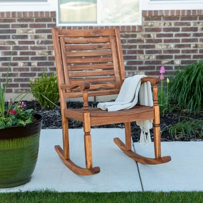 Bamberg Transitional Acacia Wood Outdoor Rocking Chair - Saracina Home 3 Bamberg Transitional Acacia Wood Outdoor Rocking Chair - Saracina Home