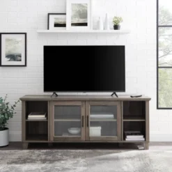 Rustic Transitional 2 Door TV Stand For TVs Up To 65" - Saracina Home -Saracina Home GUEST 06584a9e 15d9 4789 931a 701c8d75552c