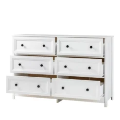 Classic 6 Drawer Groove Dresser White - Saracina Home -Saracina Home GUEST 0671f985 5091 4b72 b5a1 5fe8b5dea36d