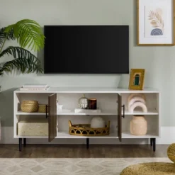 Angelo Modern 2 Door Bookmatch TV Stand For TVs Up To 65" Ash Brown/White - Saracina Home 18 Angelo Modern 2 Door Bookmatch TV Stand For TVs Up To 65" Ash Brown/White - Saracina Home -Saracina Home GUEST 0a4b4f3c 82b4 472c 942b daadcde506da