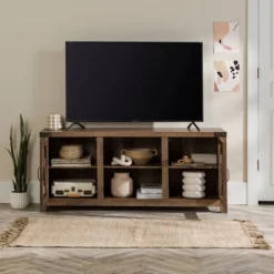 Clarabelle Transitional Glass Barn Door TV Stand For TVs Up To 65" - Saracina Home -Saracina Home GUEST 0a8b984d f974 4520 abf7 0c8e9a3910a2