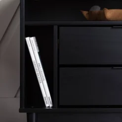 Mid-Century Modern Solid Wood 2 Drawer Nightstand - Saracina Home -Saracina Home GUEST 1065b1c3 bf86 49ff ab6f 0c13874f9766