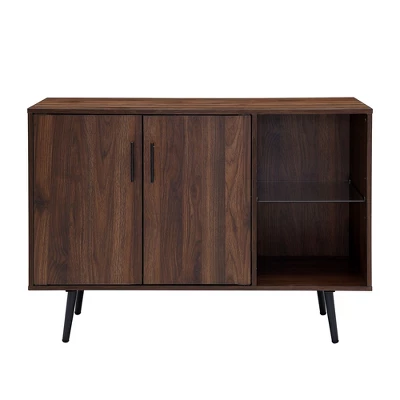 44" Mid-Century Modern Asymmetrical Sideboard Dark Walnut - Saracina Home 4 44" Mid-Century Modern Asymmetrical Sideboard Dark Walnut - Saracina Home - Image 2