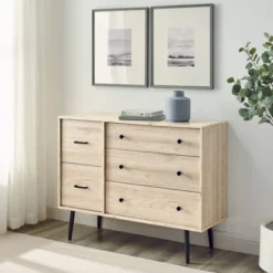 Ivora Lifted Mid-Century Modern Asymmetrical 5 Drawer Dresser - Saracina Home -Saracina Home GUEST 154cda8c 847f 4e08 ac83 0e9e73f1fe39