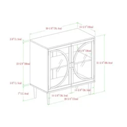 Metal Door Tempered Glass TV Stand For TVs Up To 32" Dark Walnut - Saracina Home -Saracina Home GUEST 16fef13b 939c 4748 80ff 6c8fe3948086