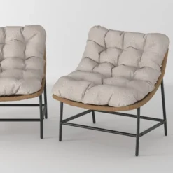 2pk Papasan Scoop Outdoor Patio Chair - Natural - Saracina Home -Saracina Home GUEST 18ea1553 1254 4430 a073 0b220be60076