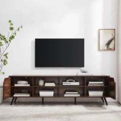 Mid-Century Modern Wide Storage TV Stand For TVs Up To 80" - Saracina Home -Saracina Home GUEST 1c027cdb eb1c 4b90 af86 77fb50b19b2c