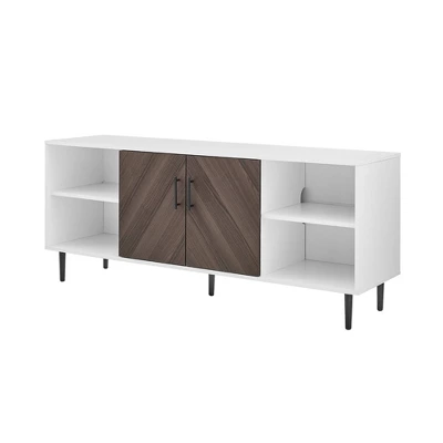 Angelo Modern 2 Door Bookmatch TV Stand For TVs Up To 65" Ash Brown/White - Saracina Home 7 Angelo Modern 2 Door Bookmatch TV Stand For TVs Up To 65" Ash Brown/White - Saracina Home - Image 5