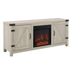 Clarabelle Double Door Farmhouse Electric Fireplace TV Stand For TVs Up To 65" - Saracina Home -Saracina Home GUEST 1f9cd1d6 4925 4aaa ab79 39393ef28e49