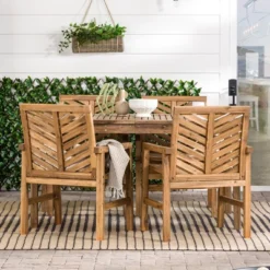 5pc Slatted Chevron Acacia Wood Patio Dining Set - Saracina Home 20 5pc Slatted Chevron Acacia Wood Patio Dining Set - Saracina Home -Saracina Home GUEST 20f2dc73 f40a 420a 99ac 931b68bf64e3