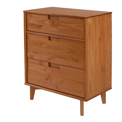 Mid-Century Modern Wood 3 Drawer Dresser - Saracina Home 11 Mid-Century Modern Wood 3 Drawer Dresser - Saracina Home - Image 9