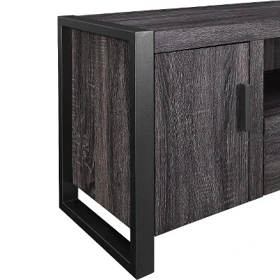 Modern Urban Industrial TV Stand For TVs Up To 65" Charcoal - Saracina Home 5 Modern Urban Industrial TV Stand For TVs Up To 65" Charcoal - Saracina Home - Image 3