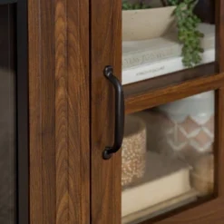 Tasi Transitional Farmhouse Glass Window Pane Door With Electric Fireplace TV Stand For TVs Up To 80" - Saracina Home -Saracina Home GUEST 266745d8 95f0 4abc b2e5 43d1c9c0a3f3