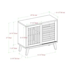 Visconti Mid-Century Modern Sliding Slat Door TV Stand For TVs Up To 40" - Saracina Home -Saracina Home GUEST 27b85acf f3ef 4d5b 9750 257684889cc4