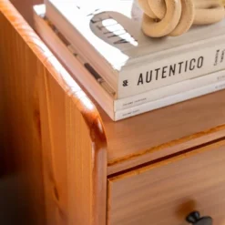 Katie Transitional Tray Top 1 Drawer Solid Wood Nightstand Caramel - Saracina Home -Saracina Home GUEST 28260c3a aaa5 4c99 b79d 239df753c046