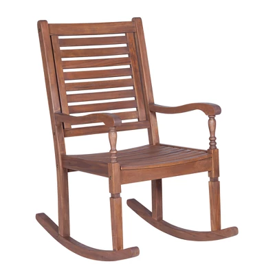 Bamberg Transitional Acacia Wood Outdoor Rocking Chair - Saracina Home 11 Bamberg Transitional Acacia Wood Outdoor Rocking Chair - Saracina Home - Image 9