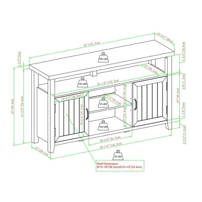 Modern Farmhouse Highboy Double Grooved Door TV Stand For TVs Up To 65" - Saracina Home 11 Modern Farmhouse Highboy Double Grooved Door TV Stand For TVs Up To 65" - Saracina Home - Image 9