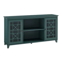 Bayland Transitional Double Fretwork Door Sideboard Antique Dark Teal - Saracina Home -Saracina Home GUEST 30940f8e d84b 4388 8393 0c02a276e1a3