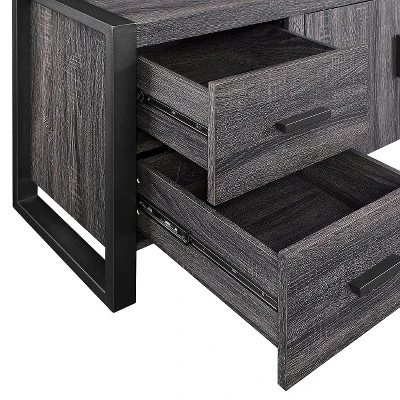 Modern Urban Industrial TV Stand For TVs Up To 80" Charcoal - Saracina Home 5 Modern Urban Industrial TV Stand For TVs Up To 80" Charcoal - Saracina Home - Image 3