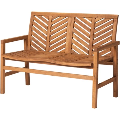Slatted Chevron Acacia Wood Patio Loveseat – Saracina Home 7 Slatted Chevron Acacia Wood Patio Loveseat – Saracina Home - Image 5
