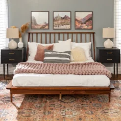 Boho Solid Wood Spindle Platform Bed - Saracina Home -Saracina Home GUEST 34e37aae 945b 4e1c b588 d216ba7b0bcd