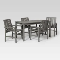 5pc Slatted Chevron Acacia Wood Patio Dining Set - Saracina Home 33 5pc Slatted Chevron Acacia Wood Patio Dining Set - Saracina Home -Saracina Home GUEST 3532f1a3 85f3 42b2 b36d 7fefcb3640cd
