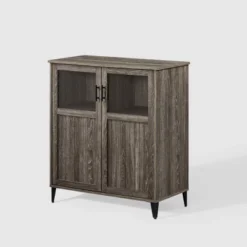 Transitional Glass And Grooved Door Accent Cabinet - Saracina Home -Saracina Home GUEST 365a0f93 6aae 4ba4 91a6 4b30d7079dd7