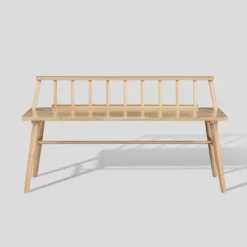 Transitional Low-Back Spindle Entryway Bench - Saracina Home -Saracina Home GUEST 367340e7 8daf 4aa5 ae9a f160a510b920