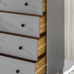 Stiva Classic Mid-Century Modern Vertical 4 Drawer Dresser Gray - Saracina Home -Saracina Home GUEST 3846d529 c24e 4739 a13a 22e114312cd6