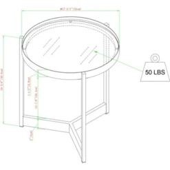 Modern Minimalist Tray Top Round Glass Side Table Black - Saracina Home -Saracina Home GUEST 38665b56 17bb 46e8 8aed 62c53180e336