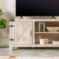 Clarabelle Rustic Industrial Barn Door TV Stand For TVs Up To 50" - Saracina Home -Saracina Home GUEST 39741748 64bb 4015 8ecc 8244eb07f16a