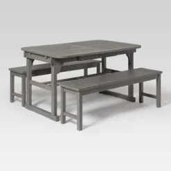 Ravenscroft 3pc Modern Boho Acacia Wood Slat Top Outdoor Dining Set - Saracina Home -Saracina Home GUEST 3a4476ac 5a96 4591 9ff8 ee243f6990d5