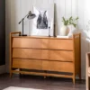 Mid-Century Modern Solid Wood Paneled 6 Drawer Dresser - Saracina Home -Saracina Home GUEST 42088f14 4efc 45d0 8648 505a14753ba2