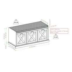 Farmhouse 40" 3 Drawer Storage Bench With Cushion - Saracina Home -Saracina Home GUEST 427114cc 2ce3 4b5e a3c4 9fd4fc840075