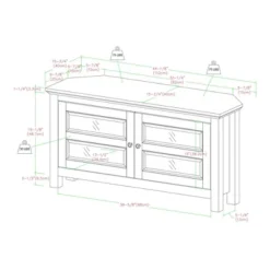 Modern 2 Glass Door Corner TV Stand For TVs Up To 48" - Saracina Home 15 Modern 2 Glass Door Corner TV Stand For TVs Up To 48" - Saracina Home -Saracina Home GUEST 42919296 abf4 42ae ae74 3192155a42e4