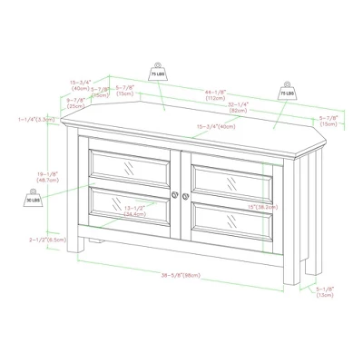 Modern 2 Glass Door Corner TV Stand For TVs Up To 48" - Saracina Home 8 Modern 2 Glass Door Corner TV Stand For TVs Up To 48" - Saracina Home - Image 6