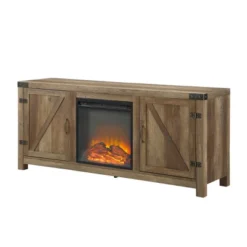 Clarabelle Double Door Farmhouse Electric Fireplace TV Stand For TVs Up To 65" - Saracina Home -Saracina Home GUEST 4494f123 d196 4c38 aef1 a245ca85853c