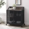 Urban Industrial Metal Mesh Bar Cart With Wheels - Saracina Home -Saracina Home GUEST 451ccf98 502b 4b35 ba2d 9fb5a82ce3e5