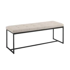 48" Upholstered Bench With Metal Base - Saracina Home -Saracina Home GUEST 4715651e 2daa 4dcc b022 0a83e715aab2
