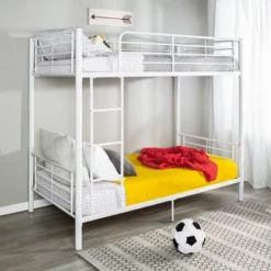 Twin Over Twin Analise Metal Bunk Bed - Saracina Home -Saracina Home GUEST 47f054be ac4e 4bc9 b720 aadd11bc6b8b