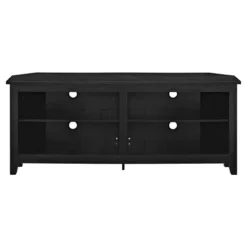 Transitional 4 Cubby Wood Open Storage Corner TV Stand For TVs Up To 65" - Saracina Home -Saracina Home GUEST 4917b106 5e2a 40e4 8aa2 a4963e7e702d