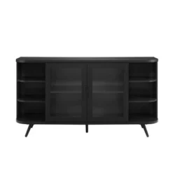 Mid-Century Modern Glass Double Door Curved Sideboard - Saracina Home -Saracina Home GUEST 49614f92 96be 4098 88b7 c6020e3d7fe6