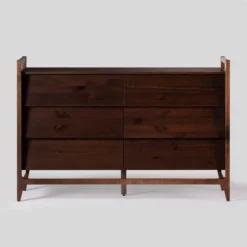 Mid-Century Modern Solid Wood Paneled 6 Drawer Dresser - Saracina Home -Saracina Home GUEST 49a2c600 8b8b 46e6 9e77 d65884fb7861