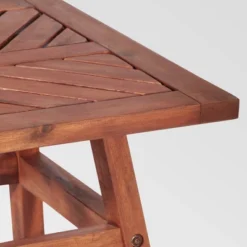 Slatted Chevron Acacia Wood Patio Side Table - Saracina Home -Saracina Home GUEST 4bc9e6d6 5f53 42ae 8b30 0af6b9caad9e