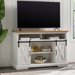 Transitional Sliding Barndoor Highboy TV Stand For TVs Up To 58" - Saracina Home 35 Transitional Sliding Barndoor Highboy TV Stand For TVs Up To 58" - Saracina Home -Saracina Home GUEST 4c19d460 b0f1 4bd4 adae 7d662cd1c88d