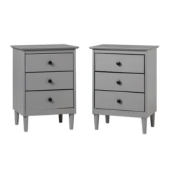 Stiva Classic Mid-Century Modern 3 Drawer Nightstand - Saracina Home